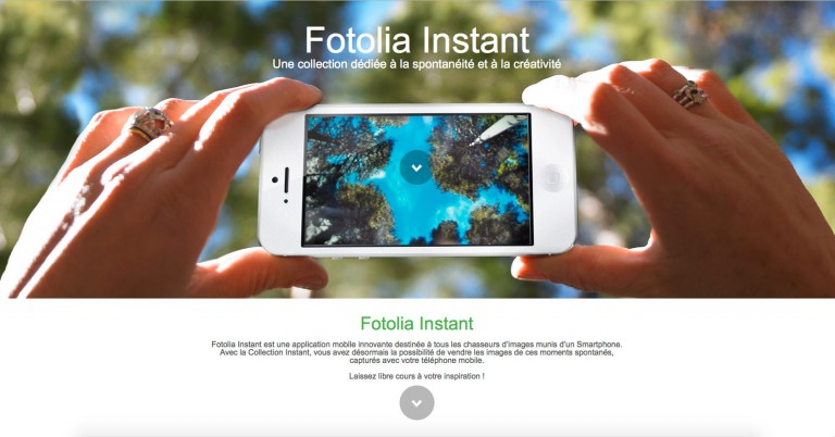 copie d'écran du projet Fotolia-Instant