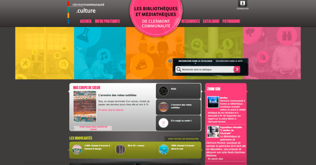 copie d'écran du projet ClermontComunaute-Blibliotheques