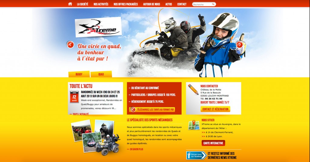 copie d'écran du projet xtrem-sports.fr